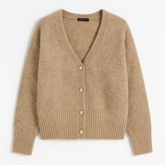 MOTF Oversized Mohair Cardigan – Beige, Size Large - Picture 2 of 4